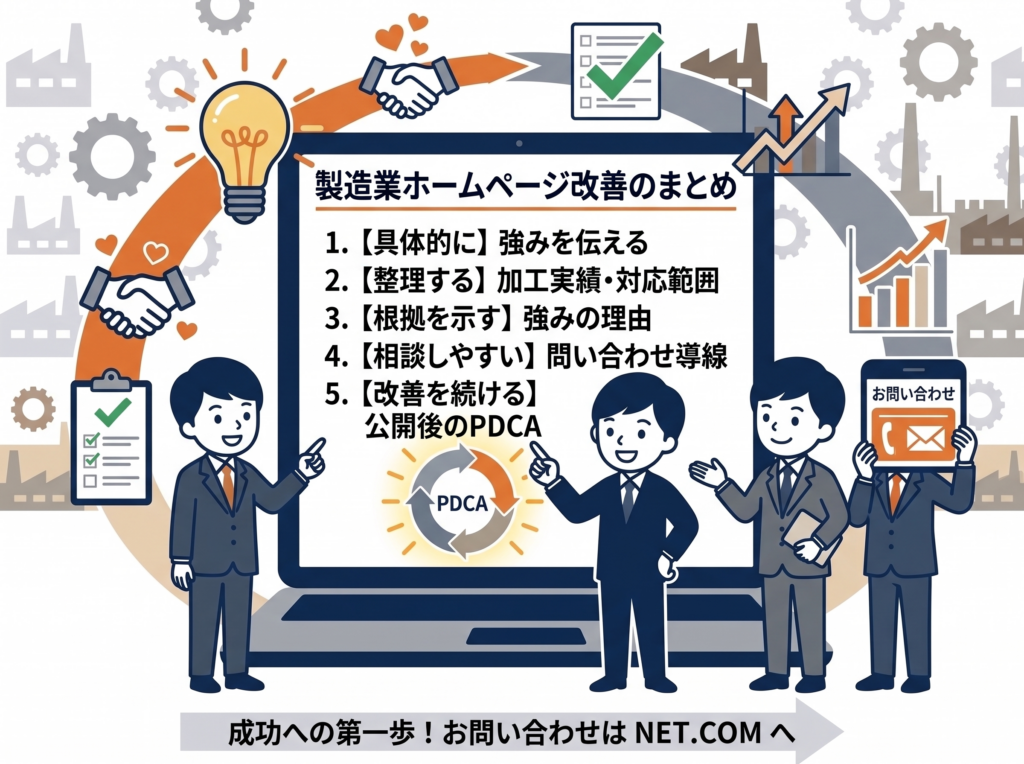 製造業のホームぺージ成功の秘訣まとめ