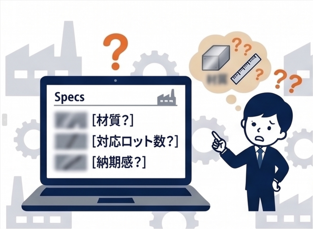 加工内容や対応範囲が曖昧で、発注側が判断できない