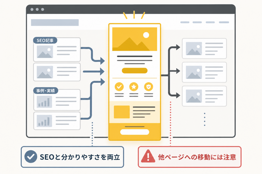 ホームページ内にLP型ページを作る図