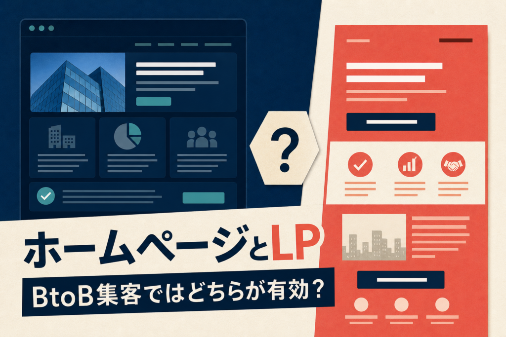ホームページとLPはどちらが集客に有効?BtoB企業が知っておきたい違いと選び方